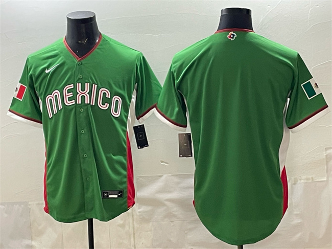 Men's Mexico Baseball Blank Green 2026 World Baseball Classic Home Stadium Stitched Jersey Men's Mexico Baseball Blank Green 2026 World Baseball Classic Home Stadium Stitched Jersey